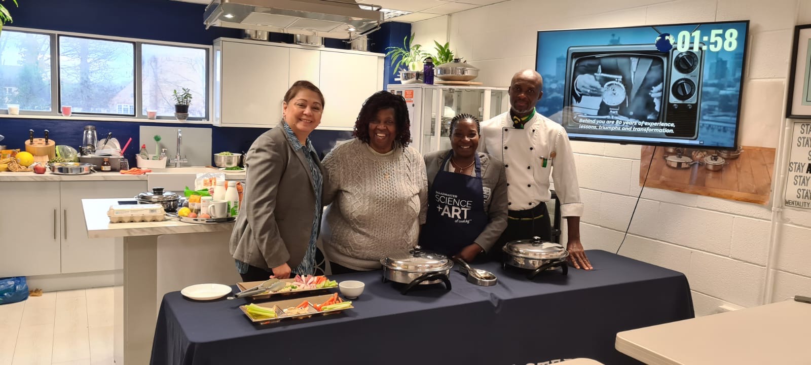 Verna Patten with the Saladmaster team during a live cooking demonstration